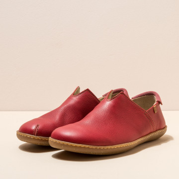 Chaussures confort en cuir naturel et semelles recyclées - Rouge - El naturalista