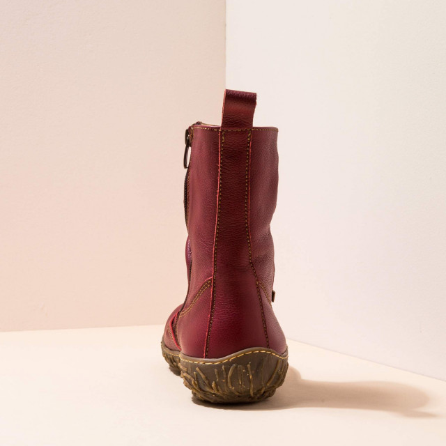 Bottines plates en cuir grain naturel - Rouge - El naturalista