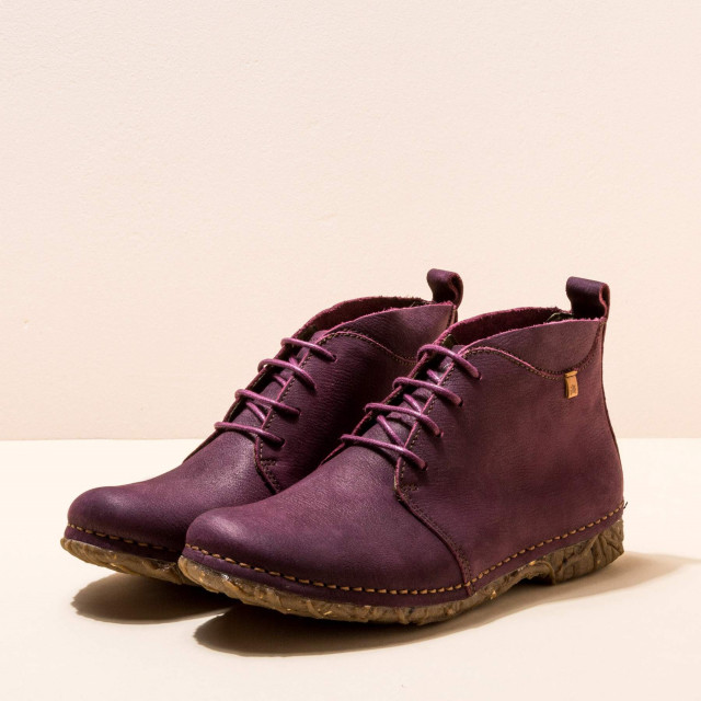 Bottines à lacets en cuir brossé - Pourpre - El naturalista