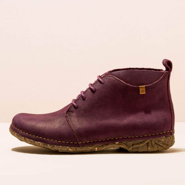 Bottines à lacets en cuir brossé - Pourpre - El naturalista