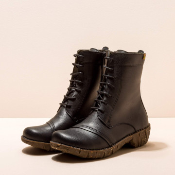 Bottines à lacets vegan style rangers - Noir - El naturalista