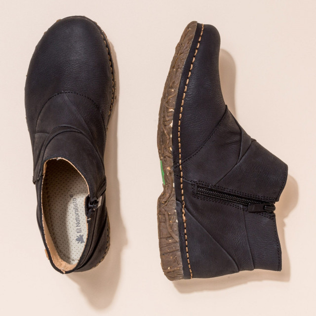 Bottines plates en cuir - Noir - El naturalista