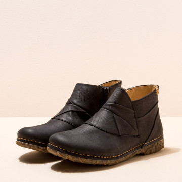 Bottines plates en cuir - Noir - El naturalista