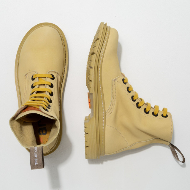 Bottines à lacets style rangers en nubuck - Jaune - art