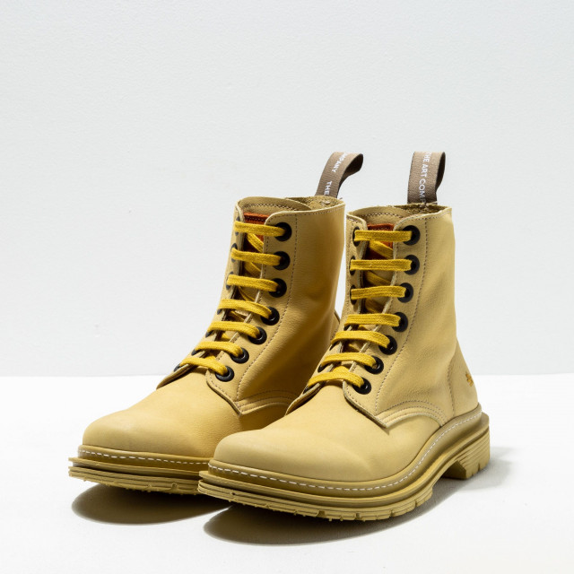 Bottines à lacets style rangers en nubuck - Jaune - art