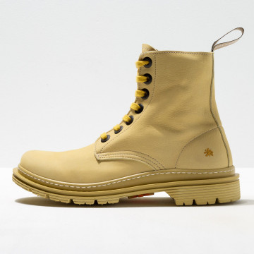 Bottines à lacets style rangers en nubuck - Jaune - art