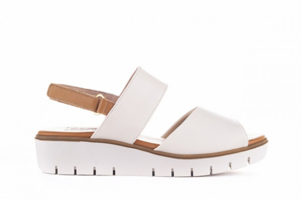 Sandales compensées confortables - Blanc cassé - Lince