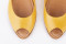 Sandales plates en cuir lisse - Jaune - Lince