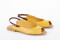 Sandales plates en cuir lisse - Jaune - Lince