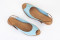 Sandales plates en cuir lisse - Bleu Ciel - Lince