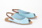 Sandales plates en cuir lisse - Bleu Ciel - Lince