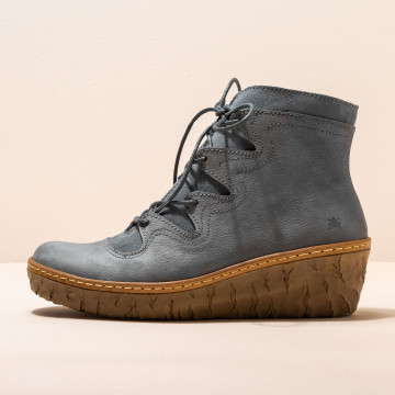 Bottines compensées lacées en cuir - Bleu - El naturalista