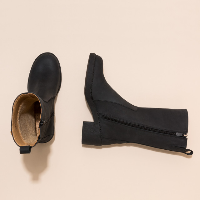 Bottes mi-hautes à talon en cuir doux - Noir - El naturalista