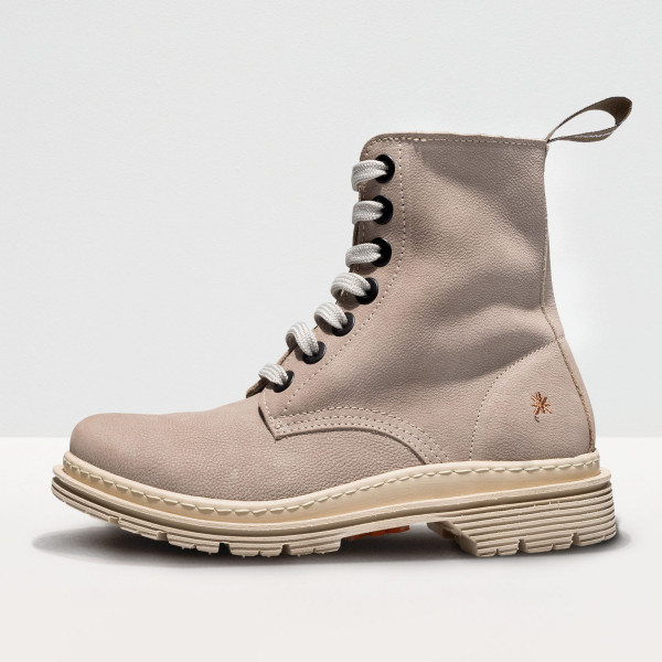 Bottines à lacets style rangers en nubuck - Beige - art