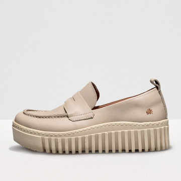 Mocassins plateforme en cuir - Beige - art