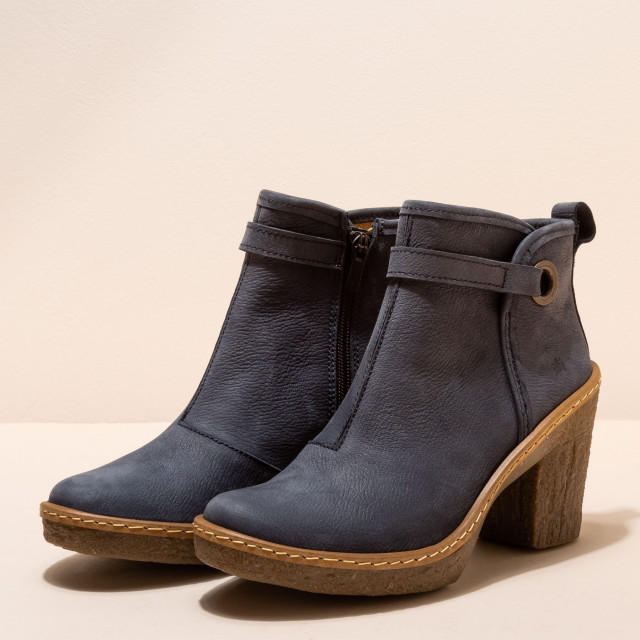 Bottines à talon recyclé - Bleu Marine - El naturalista