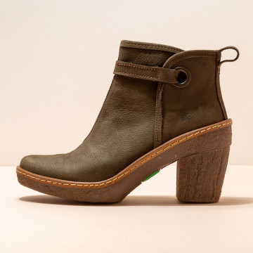 Bottines à talon recyclé - Kaki - El naturalista