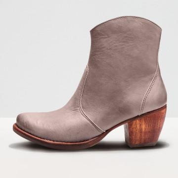 Bottines santiag en cuir - Taupe - Neosens