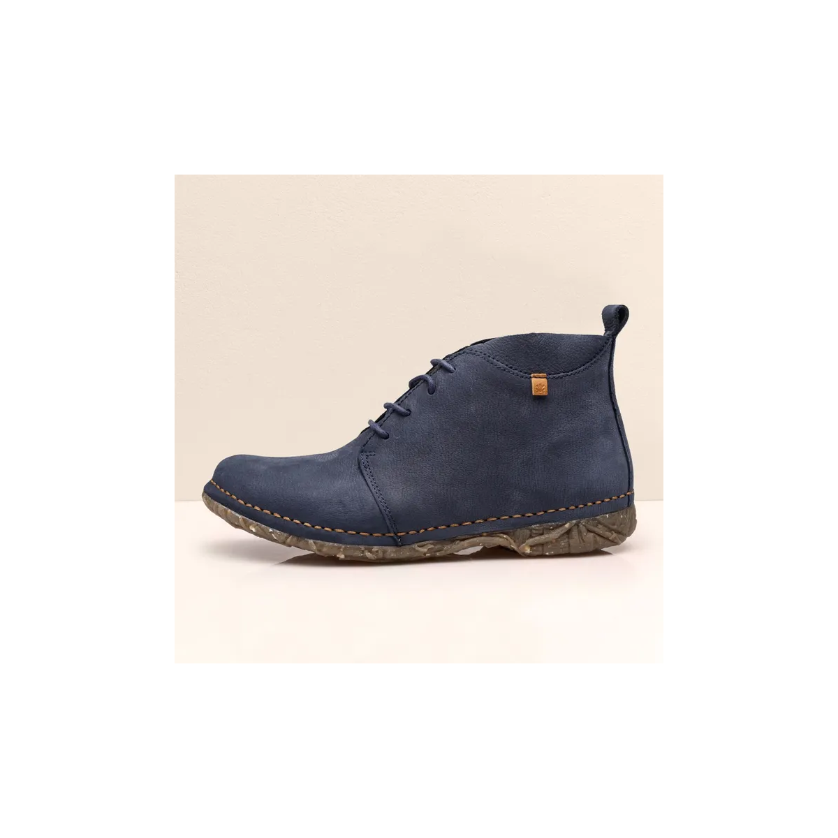 Bottines à lacets en cuir brossé - Bleu - El naturalista