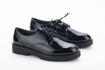 Derbies femme vernis - Noir - Lince