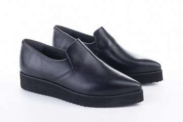 Mocassins compensés en cuir - Noir - Lince