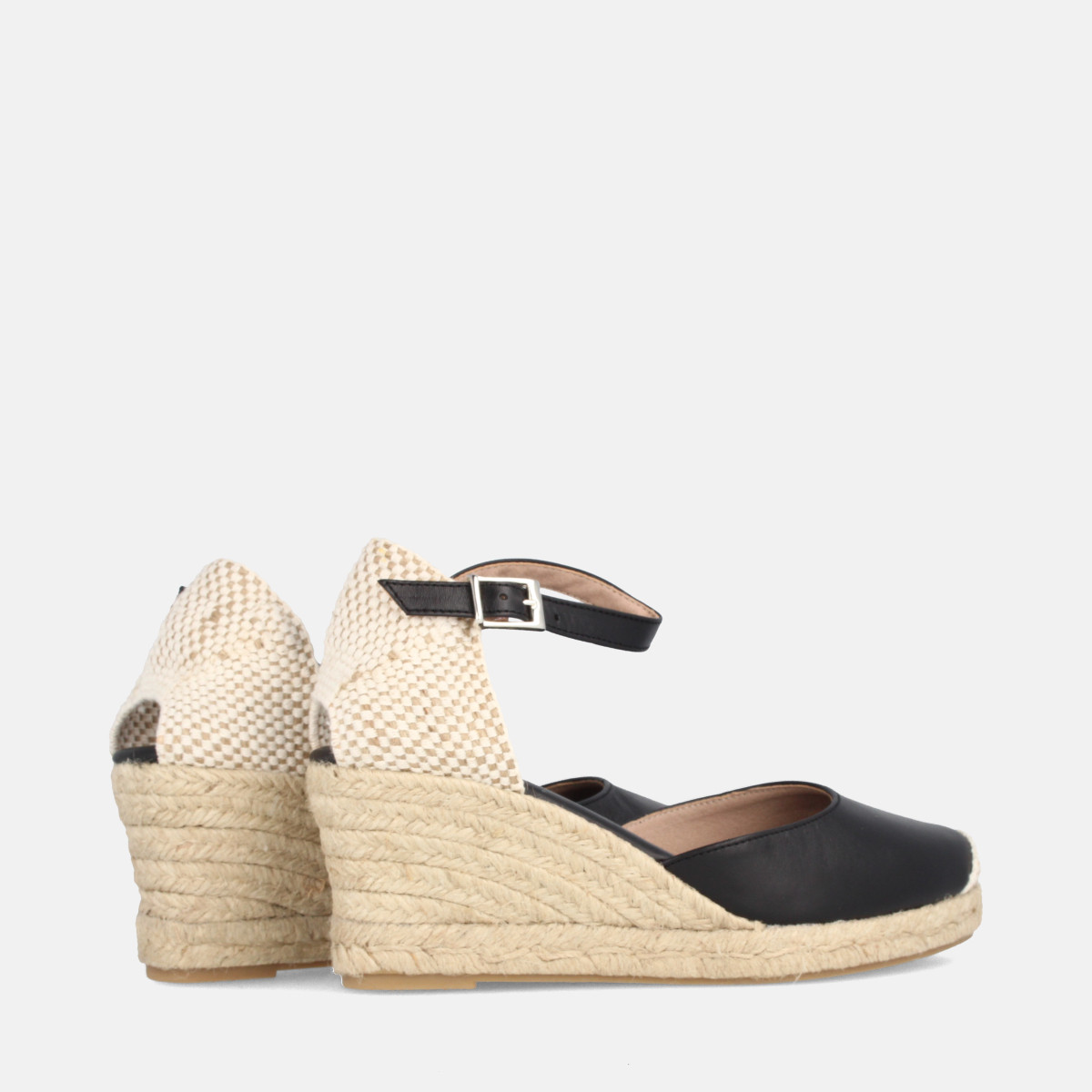 Espadrilles compensées en jute - Noir - Marila