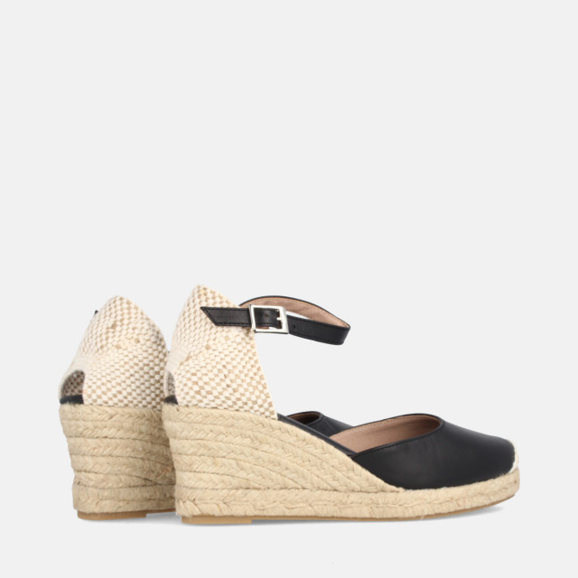 Espadrilles compensées en jute - Noir - Marila