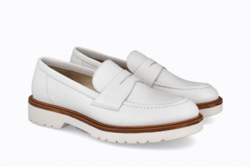 Mocassins en cuir - Blanc - Lince