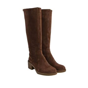 Bottes à talon en cuir doux - Marron - El naturalista