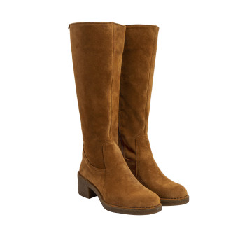 Bottes à talon en cuir doux - Marron - El naturalista