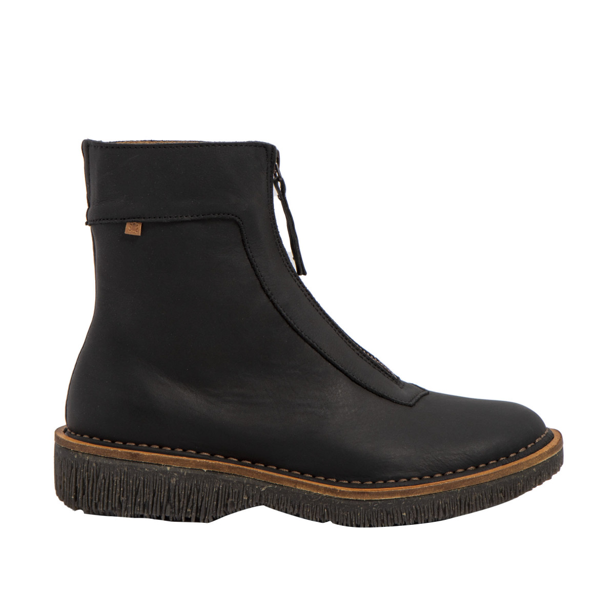 Bottines en cuir à zip - Noir - El naturalista