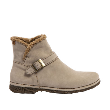 Bottines en cuir à boucle et laine - Beige - El naturalista