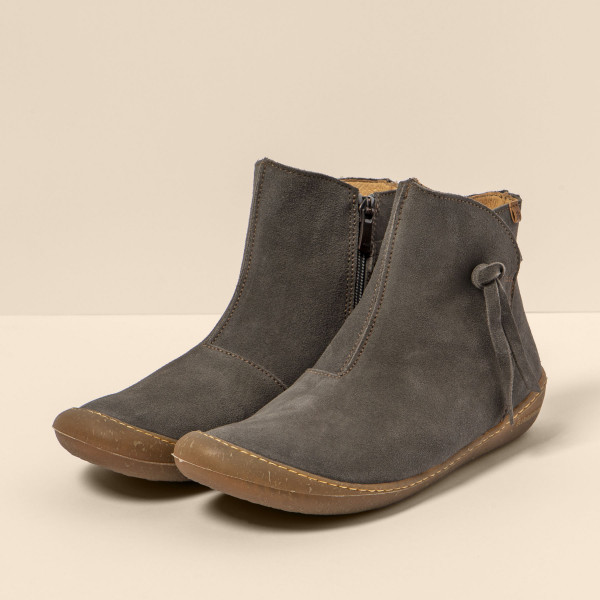 Bottines plates en cuir suédé - Gris - El naturalista