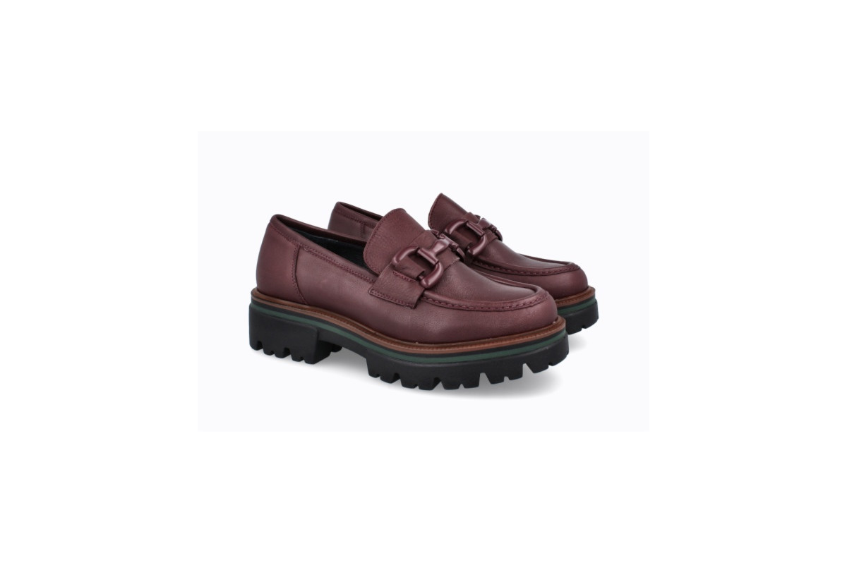 Mocassins plateforme en cuir - Bordeaux - Lince