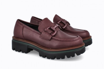 Mocassins plateforme en cuir - Bordeaux - Lince