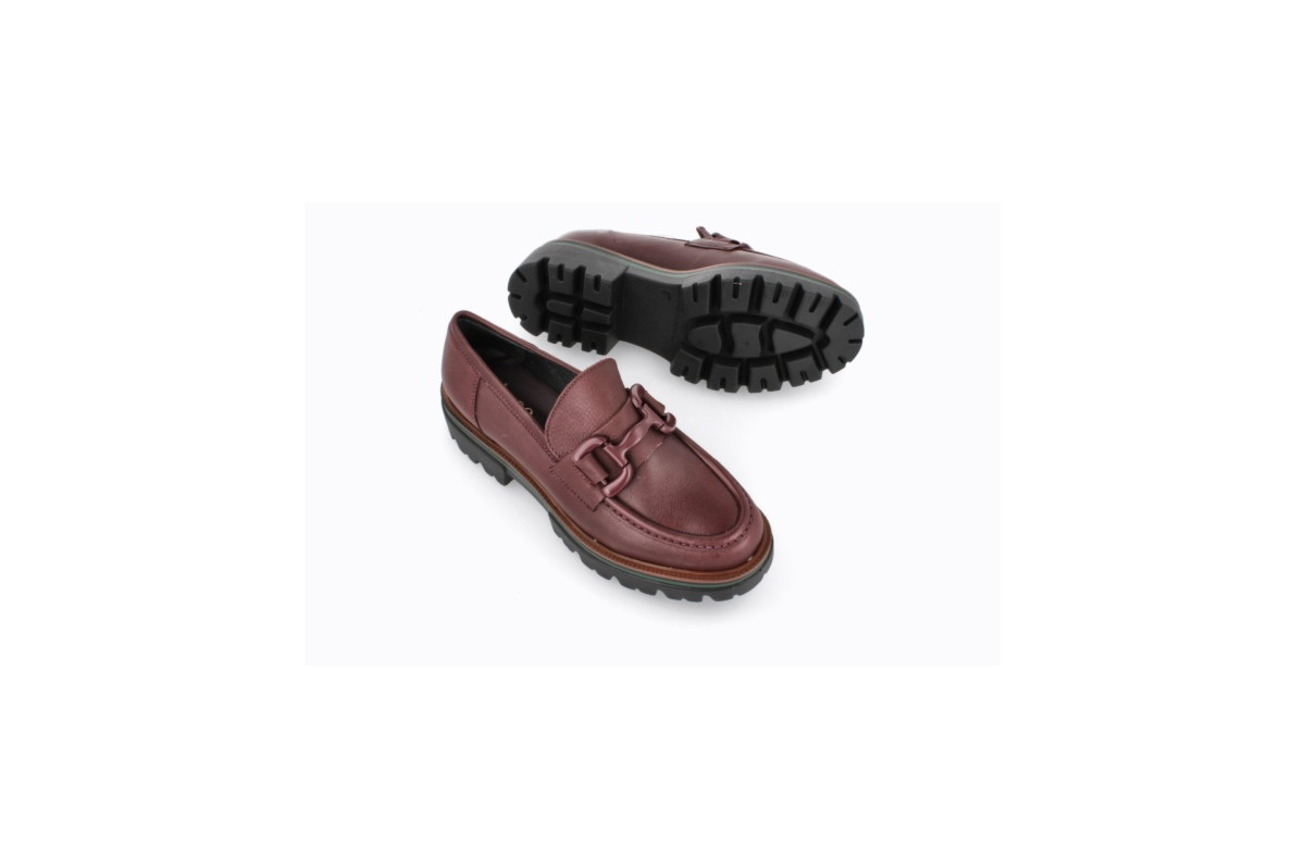 Mocassins plateforme en cuir - Bordeaux - Lince