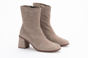 Bottines à talon en daim - Beige - Lince