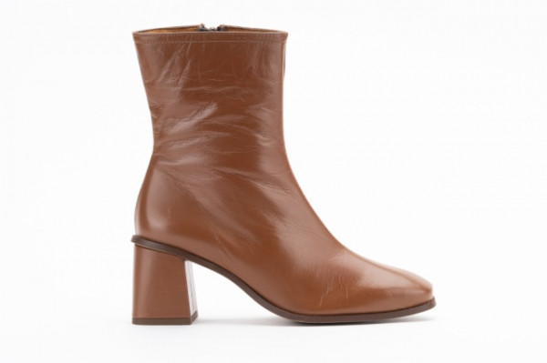 Bottines à talon en Cuir - Marron - Lince