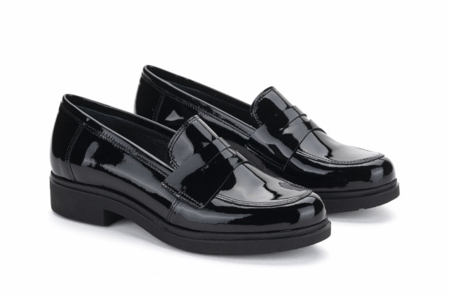 Mocassins en cuir verni - Noir - Lince