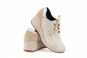 Baskets confortables en cuir à plateforme - Blanc - Lince