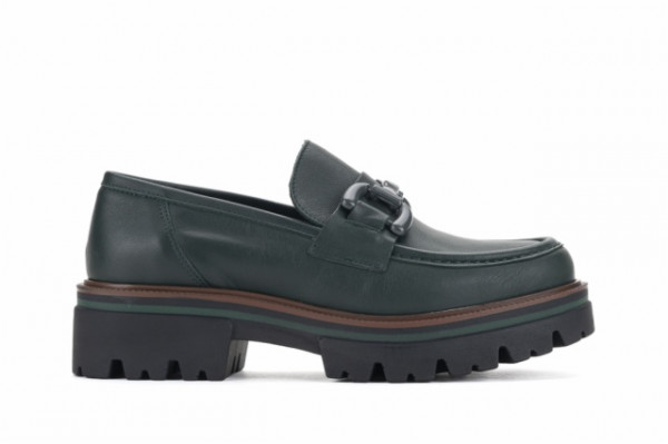 Mocassins plateforme en cuir - Vert - Lince