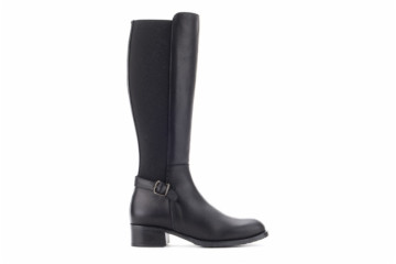 Bottes en cuir style cavalières - Noir - Lince