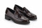 Mocassins en cuir effet croco - Bordeaux - Lince