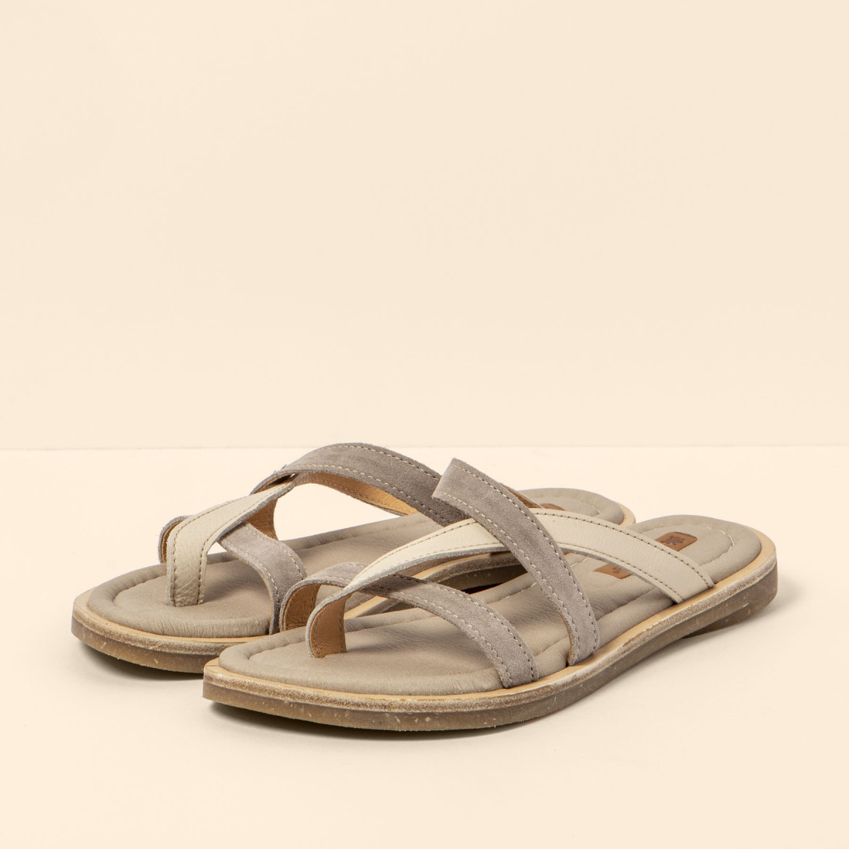 Mules en multicuir à lanières - Beige - El naturalista