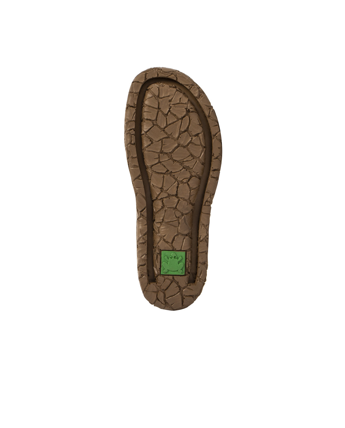 Sandales confortables plates en cuir à scratch et semelles ergonomique - Marron - El naturalista