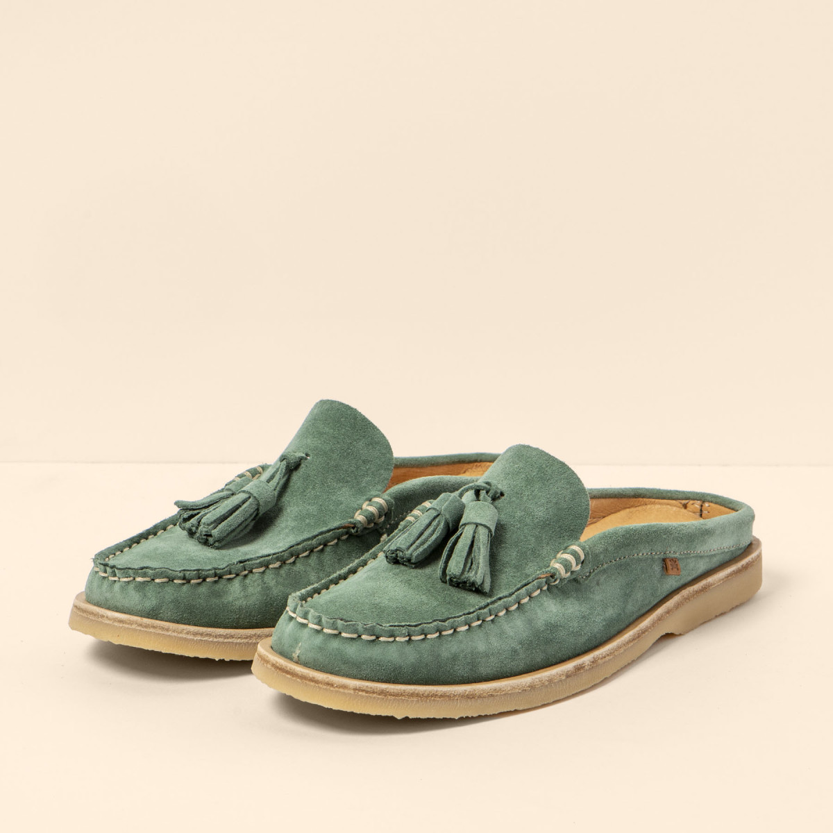 Chaussures bateau en daim ouvertes - Bleu - El naturalista