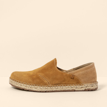 Espadrilles en daim à semelle jute - Marron - El naturalista