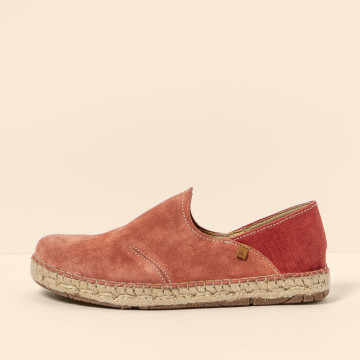 Espadrilles en daim à semelle jute - Rose - El naturalista