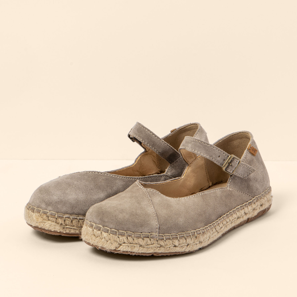 Ballerines en daim à boucle - Taupe - El naturalista