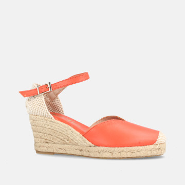 Espadrilles compensées en jute - Orange - Marila